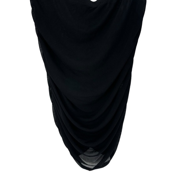 SHEIN SXY BLACK RUCHED SHEER MESH  SKIRT SIZE XS/S - Picture 6 of 8